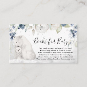 Carte De Visite Baby shower d'hiver de l'ours polaire Livres pour