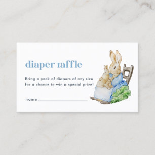 Carte De Visite Baby shower d'insertion Peter Rabbit Diaper