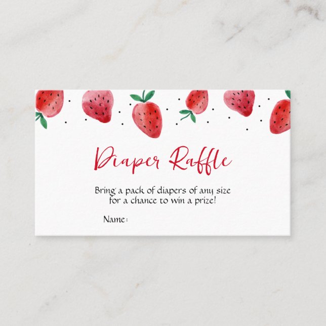 Carte De Visite Baby shower fraise Raffin (Devant)