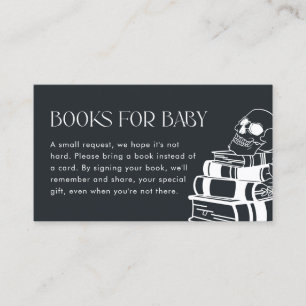 Carte De Visite Baby shower gothique squelette Livres pour Baby Ca