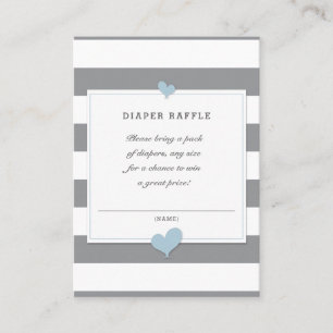 Carte De Visite Baby shower Gris Gris Refus de couche de fermeture