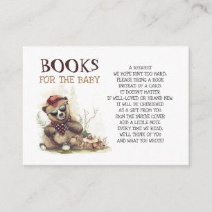 Carte De Visite Baby shower Lumberjack Cute Bear Livres Pour Bébé