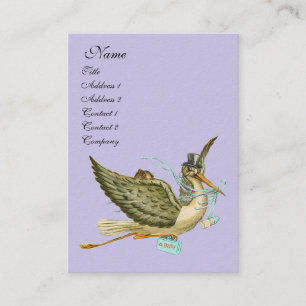 CARTE DE VISITE BABY SHOWER STORK