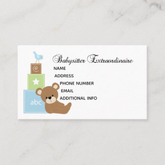 Carte de visite Baby Sitter personnalisable