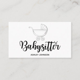 Carte De Visite Babysitter Calligraphie Esthétique Moderne Élégant