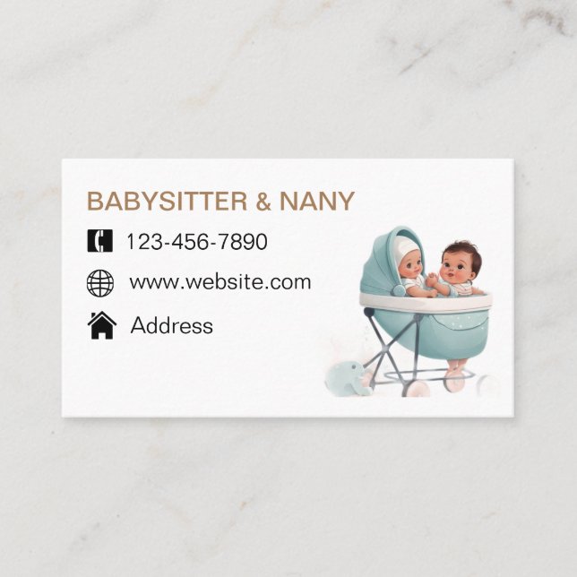 Carte De Visite babysitter et Nany (Devant)