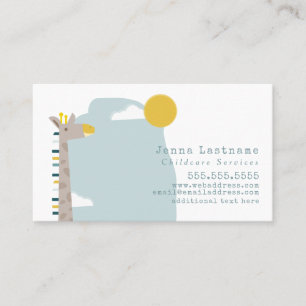 Carte De Visite Babysitter Giraffe Nanny