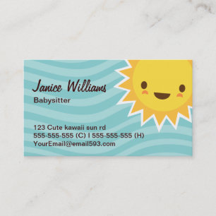 Carte De Visite Babysitter mignonne d'aqua de personnage de dessin