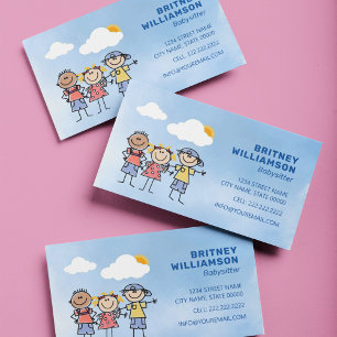 Carte De Visite Babysitter mignonne Garde d'enfants