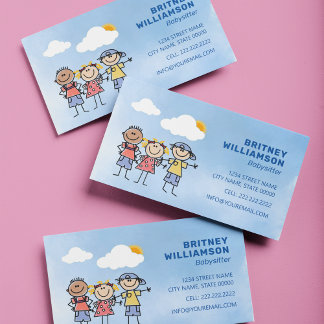 Carte De Visite Babysitter mignonne Garde d'enfants