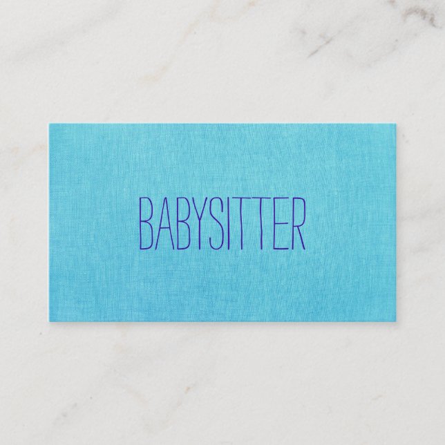 Carte De Visite Babysitter ou nounou, mignonne, Turquoise, Bleu (Devant)
