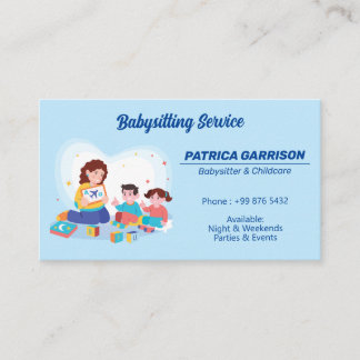 Carte De Visite Babysitter Professionnel | Garde d'enfants