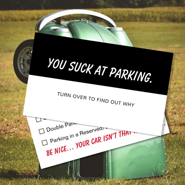 Carte De Visite Bad Parking – You Suck at Parking Funny Car Decal  (Créateur téléchargé)