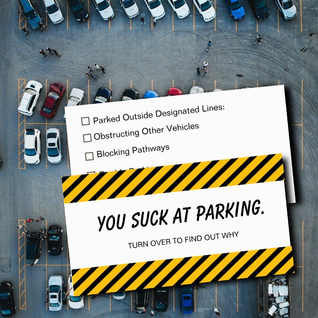 Carte De Visite Bad Parking – You Suck at Parking Funny Car Decal  (Créateur téléchargé)