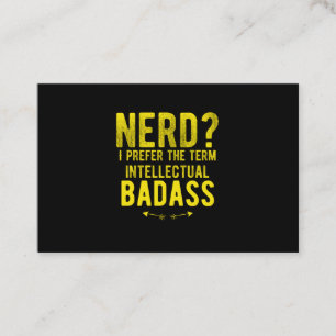 Carte De Visite Badass nerd intellectuel drôle citations jaune