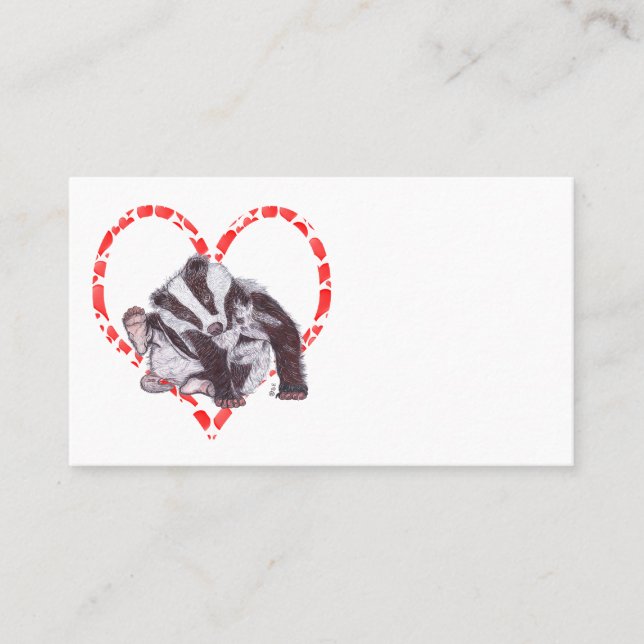 CARTE DE VISITE BADGER HEART (Devant)