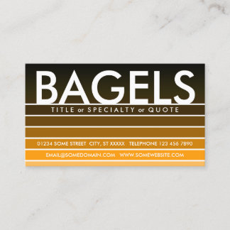 Carte De Visite BAGELS échantillon orange