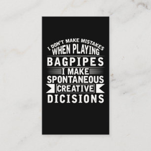 Carte De Visite Bagpipe Erreurs d'instrument de musique Bagpiper b