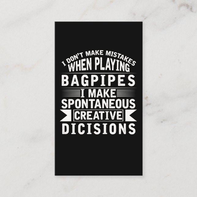 Carte De Visite Bagpipe Erreurs d'instrument de musique Bagpiper b (Devant)
