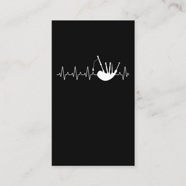 Carte De Visite Bagpipes Musicien de battement de coeur Bagpipe Pl (Devant)