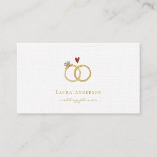 Carte De Visite Bagues élégantes en or Organisateur de mariage