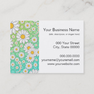 Carte De Visite Baies blanches sur Arrière - plan bleu vert