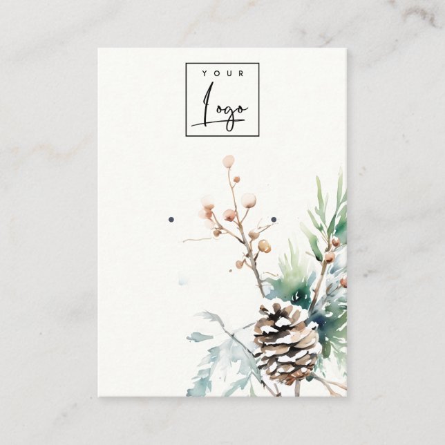 Carte De Visite Baies d'hiver à neige rousse Porteur de logo (Devant)