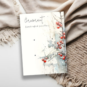 Carte De Visite Baies d'hiver Chic Red Neige 2 Porte-Stud