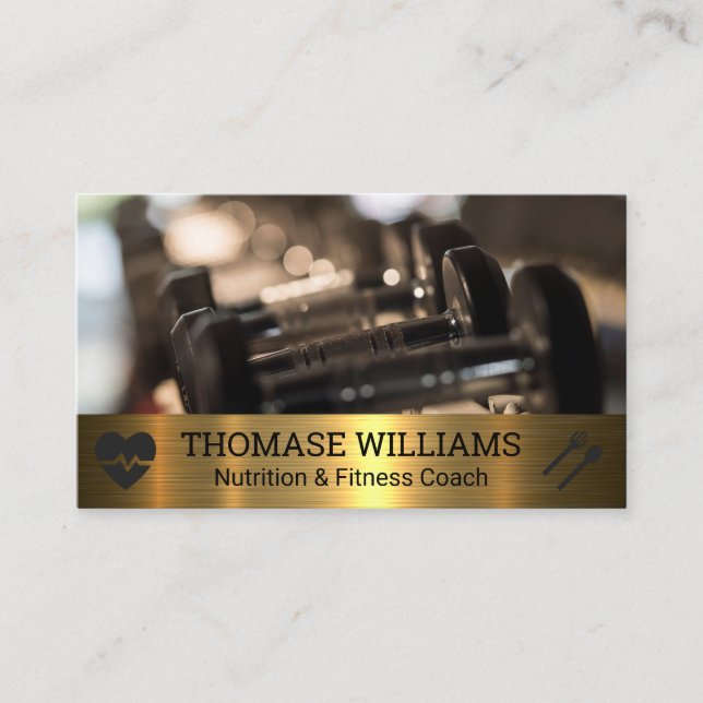 Carte De Visite Baies | Fitness | Metallique (Devant)