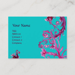 Carte De Visite BAIES MAGIQUES bleu rouge violet MONOGRAMME