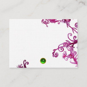 Carte De Visite BAIES MAGIQUES Monogramme gemme lin vert