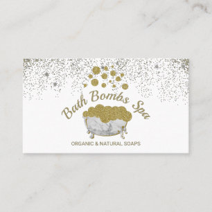 Carte De Visite Baignoire Shampoing Or Spa de savon bulles