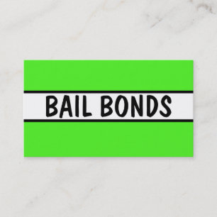 Carte De Visite Bail Bonds Neon Green