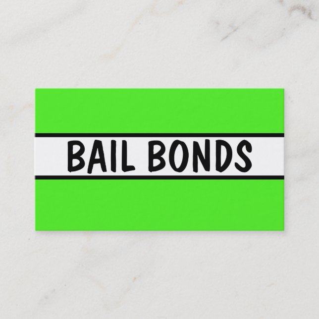 Carte De Visite Bail Bonds Neon Green (Devant)