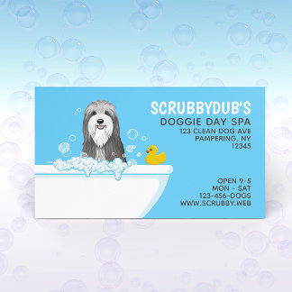 Carte De Visite Bain Chien | Grooming | Collie barrée Busine