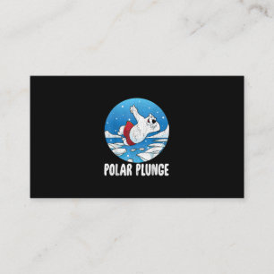 Carte De Visite Bain d'hiver Polar Plunge Ice Jump Polar Ours Bain
