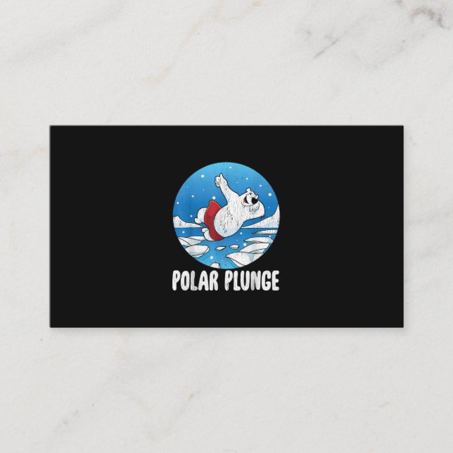 Carte De Visite Bain d'hiver Polar Plunge Ice Jump Polar Ours Bain (Devant)