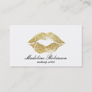 Carte De Visite Baiser à lèvres Doré