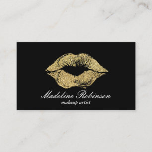 Carte De Visite Baiser à lèvres Or 2