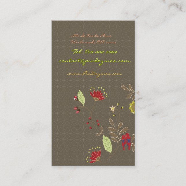 Carte De Visite Baiser des perroquets rouges Babados sur la branch (Devant)