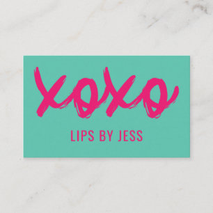 Carte De Visite Baisers XOXO Rose Et Mint Lipsense