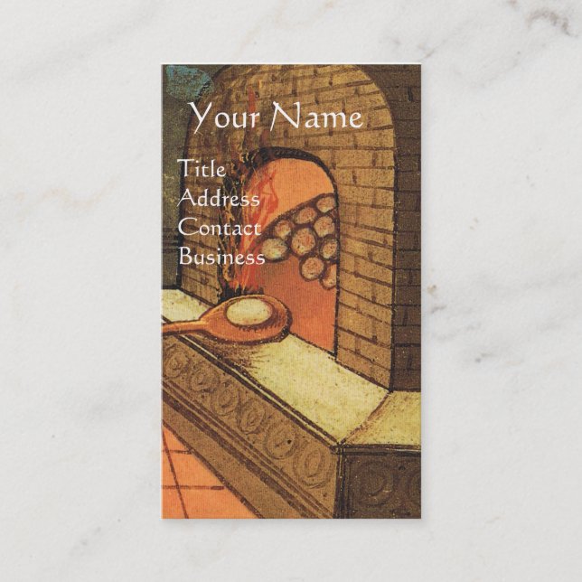 CARTE DE VISITE BAKER À FOUR ANTIQUE, BOUTIQUE DE PAIN DE BAKERY (Devant)