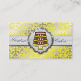 Carte De Visite Baker étincelant de gâteau de damassé de couture