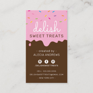 Carte De Visite BAKER FROSTING DRIP mignonnes arroses chocolat ros