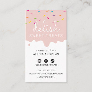 Carte De Visite BAKER FROSTING moderne coloré arrosé
