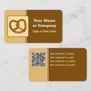Carte De Visite Baker ou Event Caterer Pretzel ou votre logo et vo