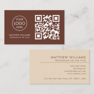 Carte De Visite Baker Professional QR Code Logo Moderne