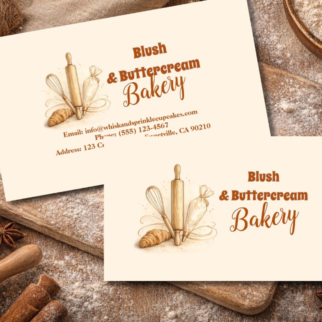 Carte De Visite Bakery Logo Pastry Shop Branding (Créateur téléchargé)