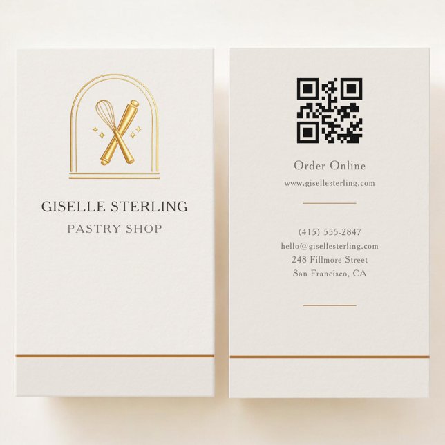 Carte De Visite Bakery Pastry Shop QR Code (Créateur téléchargé)