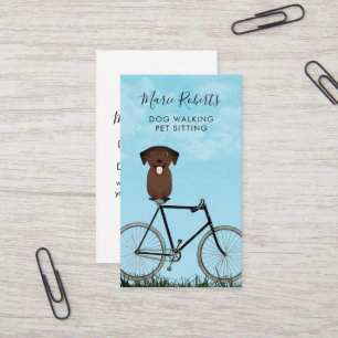 Carte De Visite Balade de chien, Assis pour animaux de compagnie, 